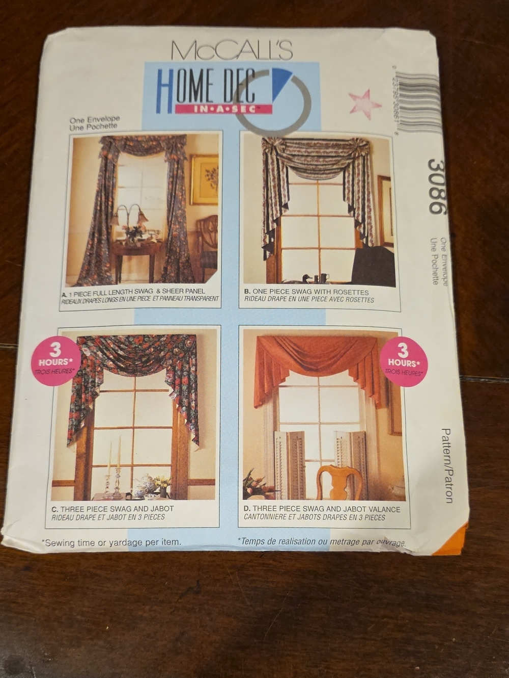 Home Decor Window Swag and Valance Sewing Pattern